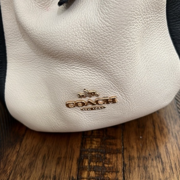 Coach Bag Purse Phoebe Hobo with snakeskin straps navy white with gold hardware - Picture 15 of 17